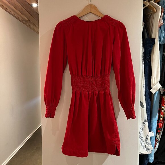 Red Maje Corduroy Dress - Picture 2 of 3